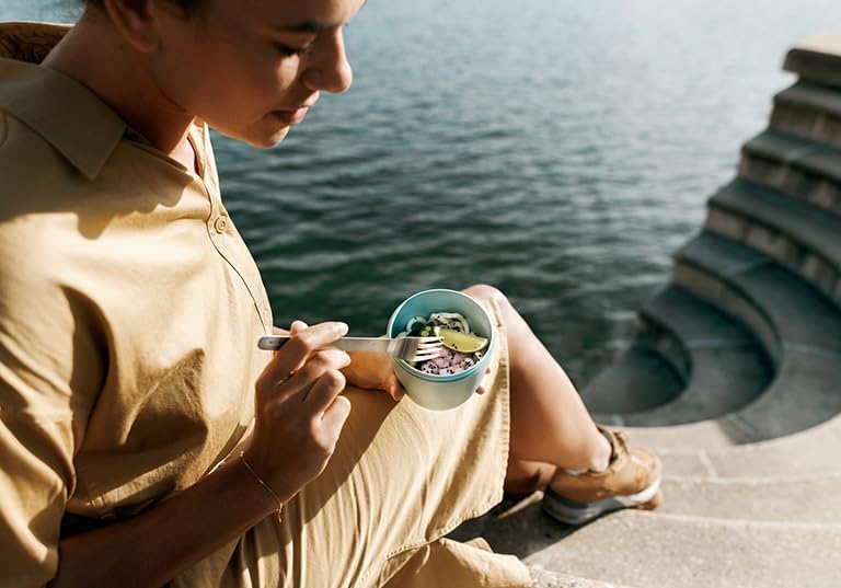 Alternative view of - 3 Parçalı Ellipse Çatal Bıçak Takımı - Yolculuk İçin Seyahat Kılıflı Set - Bıçak, Çatal ve Kaşık - Paslanmaz Çelik -