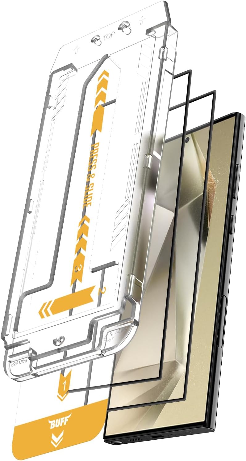 LABS S24 Serisi İle Uyumlu 5D 2 Adet Uygulama Aparatlı Ekran Temperli Cam (S24 Ultra)