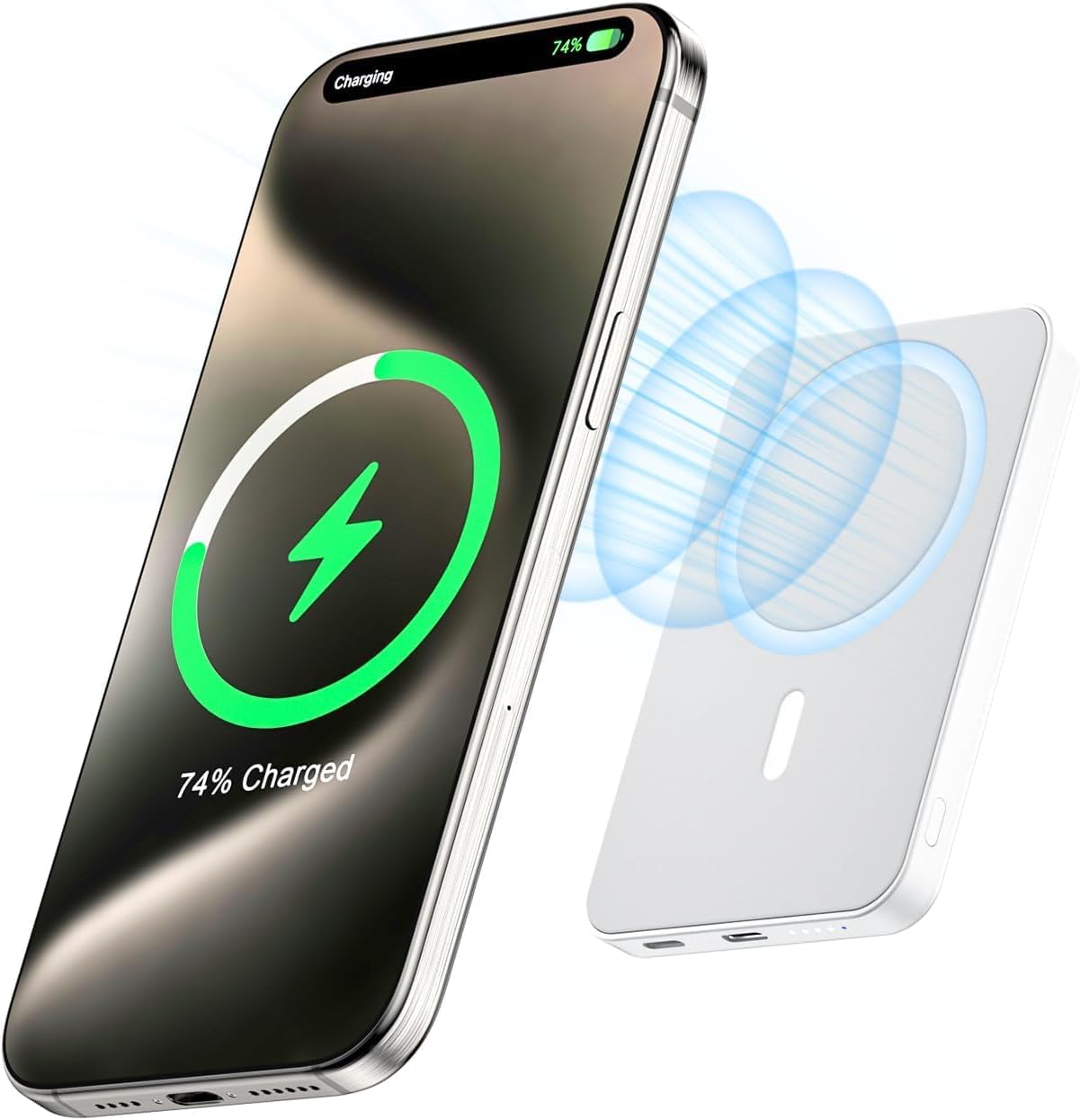 Kablosuz Power Bank, Manyetik Powerbank, PD USB-C Hızlı Şarj Batarya Paketi, 15/14/13/12 /Mini/Pro/Pro Max ile Uyumlu