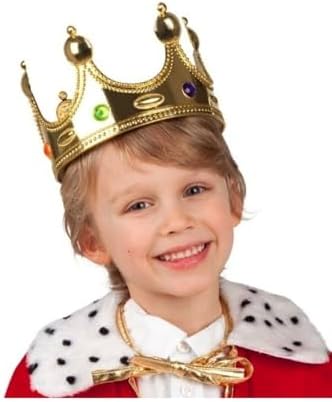 5DM Plastik Kral Tacı Altın Renk Çocuk Boy 45 cm