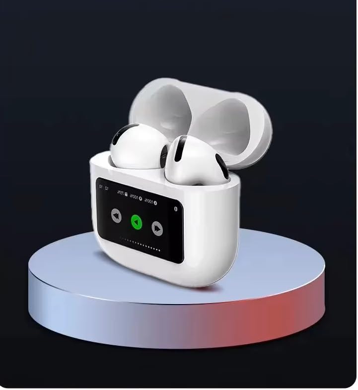 ENC+ANC Bluetooth Kablosuz Kulaklık 5.2 Led Dokunmatik Ekranlı Şarj Kutusu Renkli Lcd Hd