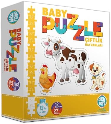 Circle Toys CRCL020 Baby Puzzle Çiftlik Hayvanları, Çok Renkli