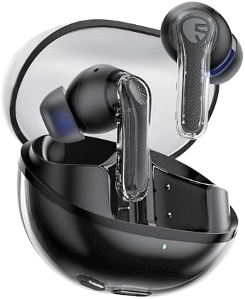 Clear Siyah Bluetooth Kulaklık, Kablosuz Kulak içi Kulaklık, Bluetooth 5.3, 40 Saat Oynatma Süresi, 12 mm Sürücü ve ENC'li çift Mikrofon, Net Aramalar, Oyun Modu, Uygulama Kontrolü