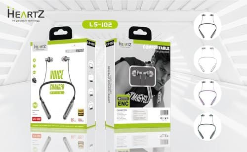 Heartz LS 102 Taç Bluetooth Kulaklığı, 5.3 Versiyon Yüksek Şarj ile 130 Saat Bekleme Süreli, 10 Metre Çekiş Menzilli, Dışarıdan Gelen Sesleri Filtreleyen Kulak İçi Tasarım (LİLA)