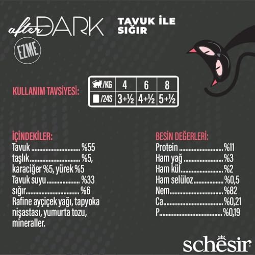 Schesir After Dark Tavuk ile Sığır Paté Yetişkin Kedi Konservesi 80g - Görsel 3