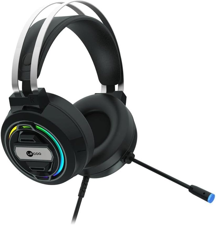 HT401 USB Kablolu Kulak Üstü RGB LED Aydınlatmalı Oyuncu Kulaklığı - Ayarlanabilir Kafa Bandı, Konforlu Kulak Yastıkları, 2.2m Kablo, 268g Gaming Kulaklık Siyah